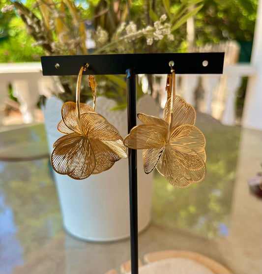 Créoles papillons doré